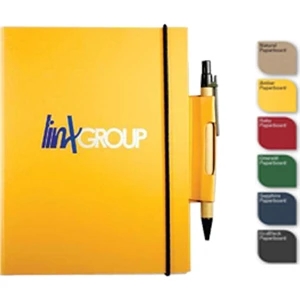 Ecowrap (tm) - 5" X 7" Refillable Recycled Wraparound Journal, Ecoport, Pen, 100 Sheets Ecofiller