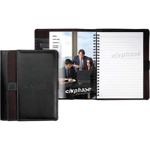 Stratford (tm) - 5.5" X 8" Refillable, Italian Style Padfolio With Pockets And Penloop