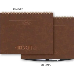 The President (tm) - 11" X 8.5" Leather Front/chip Back President (tm) Horizontal Monthly Planner