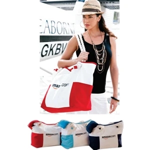 Portland Bag (tm) - Embroidered - Canvas Carry-on Bag With Comfortable, Over-sized Nautical Rope Handle