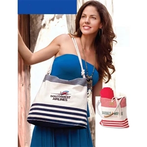 Tassel Bag (tm) - Blank - Canvas Tassel Bag With Adjustable Tasseled Rope And Loop Closure