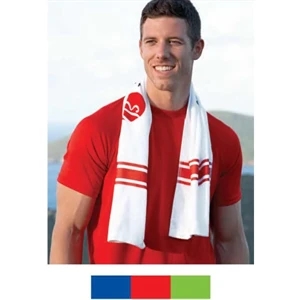 Turkish Signature (tm) - Blank - Striped Workout Towel Made Of Plush, Double-sheared 100% Turkish Cotton Velour