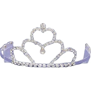 Rhinestone Tiara With Wide Heart Shaped Center Piece With Arch Shape At Top