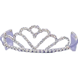 Rhinestone Tiara With Narrow Heart Shaped Center Piece With Arch Shape At Top