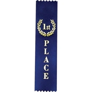 1st Place - Standard Stock Placing Ribbon. 2" X 8" With Pinked Top And Bottom