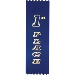 1st Place - Standard Stock Placing Ribbon. 2" X 6" With Pinked Top And Bottom