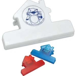 3 7/8" X 2 1/2" Chip Clip In The Shape Of A House. Not Just For Chips! Imprinted