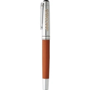 Cutter & Buck (r) - Roller Ball Pen Made Of Brass With Bottom Barrel Wrap In Genuine Leather