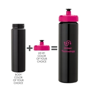 25 Oz. Sports Water Bottle Made In The Usa From Pet; With Pull Sport Lid. Bpa Free