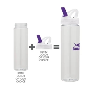 25 Oz. Sports Water Bottle Made In The Usa From Pet; With Flip Spout. Bpa Free