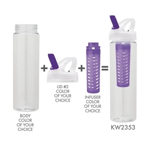 25 Oz. Sports Water Bottle Made From Pet; With Flip Spout & Infuser. Bpa Free