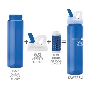 25 Oz. Sports Water Bottle Made From Pet; With Flip Spout & Filter. Bpa Free