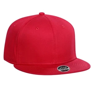 Six Panel Superior Cotton Twill Flat Visor Snapback Pro Style Cap. Blank