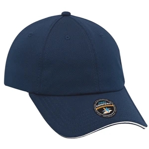 Polyester Cool Mesh Solid Color Sandwich Visor With Striped Closure. Blank