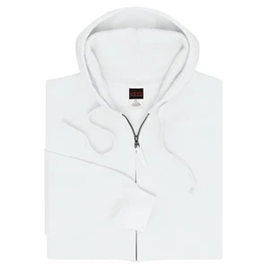 White 2 X L - 70% Cotton, 30% Polyester 8 Oz. Full-zip Hoodie Sweatshirt. Blank