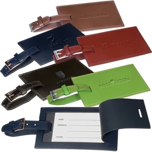 Whitney Leeman New York Collection - Rectangular Luggage Tag With Leather Flap