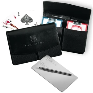 Manhasset Leeman New York Collection - Ballistic Nylon Card Carrying Case With Leather Trim