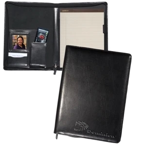 Leeman New York Collection - Zippered Magnetic Cowhide Leather Portfolio