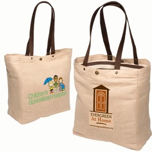 Eco-responsible (tm) Snap-it - Jute Tote With Cotton Lining And Snap-button Closure