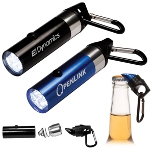 Aluminum Flashlight With Six Ultra-bright Led Bulbs And Abs Plastic Bottle Opener