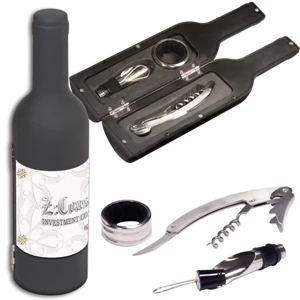 Bordeaux - Wine Tools Set; With Waiter's Style Corkscrew, Drip Ring And More