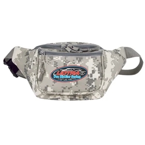 600 Denier Polyester Three-zipper Camo Fanny Pack With Heavy Vinyl Backing