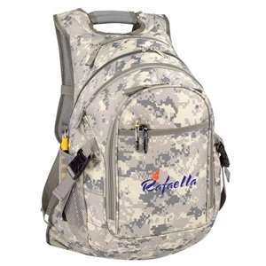 Computer Backpack In Camo With Heavy Vinyl Backing, 600 Denier Polyester