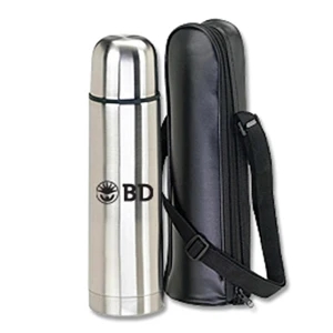 Montana - 16.9 Oz. Double Wall Insulated Standard Silver Thermos With Screw Off Cap