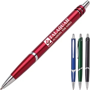 Bainbridge Designer Series - Plunger-action Retractable Ballpoint Designer Pen. Metal Pocket Clip