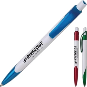 Nekoda - Plunger-action Retractable Ballpoint. Novel Plastic Pocket Clip Design