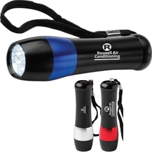 Latimore - Laser Engraving - Compact Mega-bright 9 Led Aluminum Flashlight. 3-inch Black Carry Strap