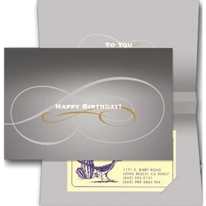 Outside: Happy Birthday (inside Text "to You") - Stock Sound Card With Slots For Business Card