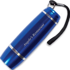 9-led Barrel Flashlight With Soft Push On-off Switch And Handy Wrist Strap