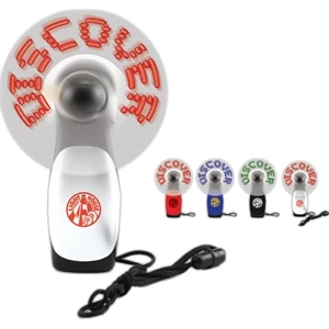 Red Led #452155 - Black Faceplate - Programmable Message Fan With Batteries And Lanyard Included
