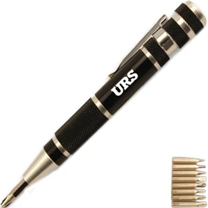 Clip-on Mini Screwdriver Set Stores 3 Phillip Head And 4 Flathead Screw Driver Bits