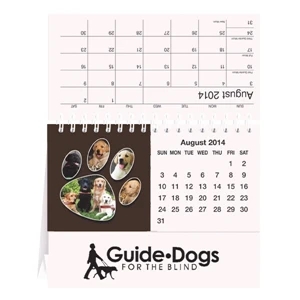 Custom Photo Tent Desk Calendar With Cover Sheet, Calendar Sheet And Easel Black