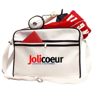 The Culture - Black - European Inspired Leatherette Messenger Bag With Contrast Piping Details