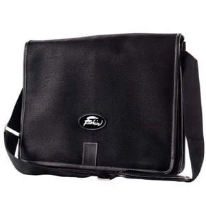 The Uber Executive - Angolan Leather Computer Bag With White Stitching Accents