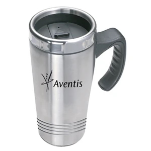 The Perfect Fit - Double Walled Classic Stainless Steel Mug With Stainless Steel Lid, 14oz