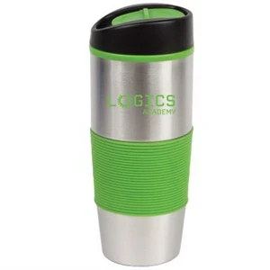 The Solid - Black - 16 Oz Stainless Steel Travel Tumbler With Colored Liner