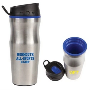 The Efficient - Black - Stainless Steel Tumbler With Plastic Liner, 16 Oz