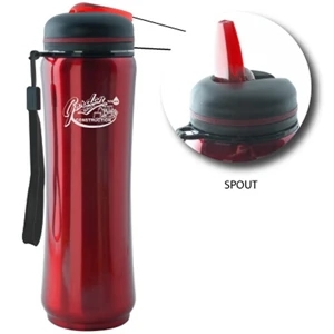 The Revive - Stainless Steel Water Bottle With Sport Spout And Wrist Strap, 25 Oz