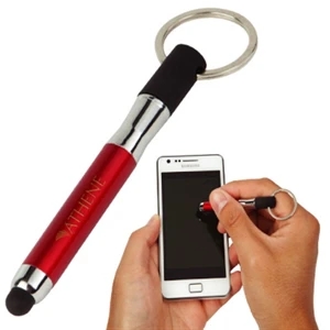 The Capable - Blue - Stainless Steel Barreled Utility Tool With Rubberized Stylus For Smartphones