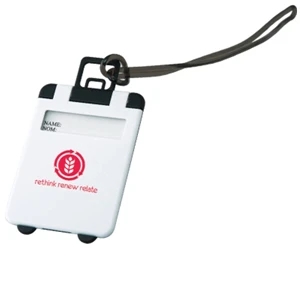 The Smart - Black - Luggage Tag With Snap-open Cover And Silicone String Loop For Easy Attachment