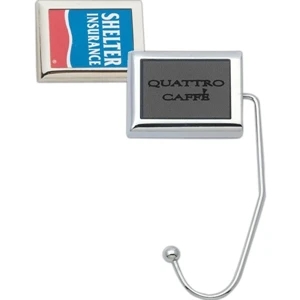 Four Color Process - Polished Nickle Purse Hanger With Debossed Leather Imprint