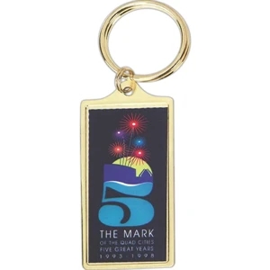 Large Rectangle Shape Key Tag With A 1 1/8" X 2 3/8" Insert And Epoxy Dome