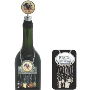 Full Color Process - Round Stock Design Antique Finish Bottle Charm Holder. Charms Not Included