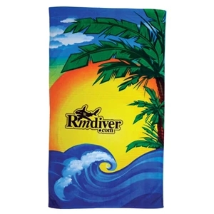 3 Working Days - Beach Scene - Stock Design Fiber Reactive Beach Towel