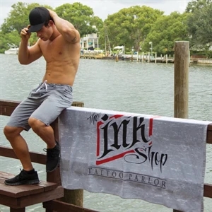 Distressed Collection - 7 Working Days - Silver Stock Design Fiber Reactive Beach Towel