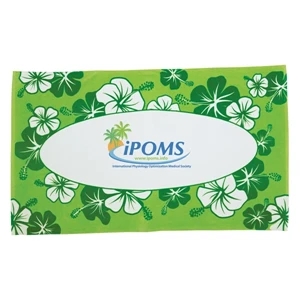 Hibiscus Collection - 7 Working Days - Stock Green Hibiscus Design Fiber Reactive Beach Towel